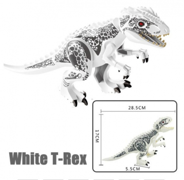 White T-Rex 28,5 cm Figur (Lego kompatibel)
